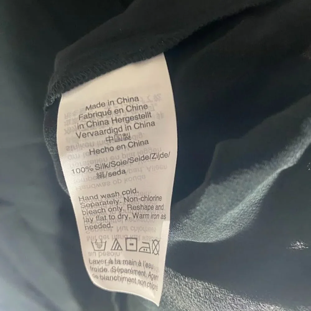 J Crew 365 Black Silk Sleeveless Blouse
